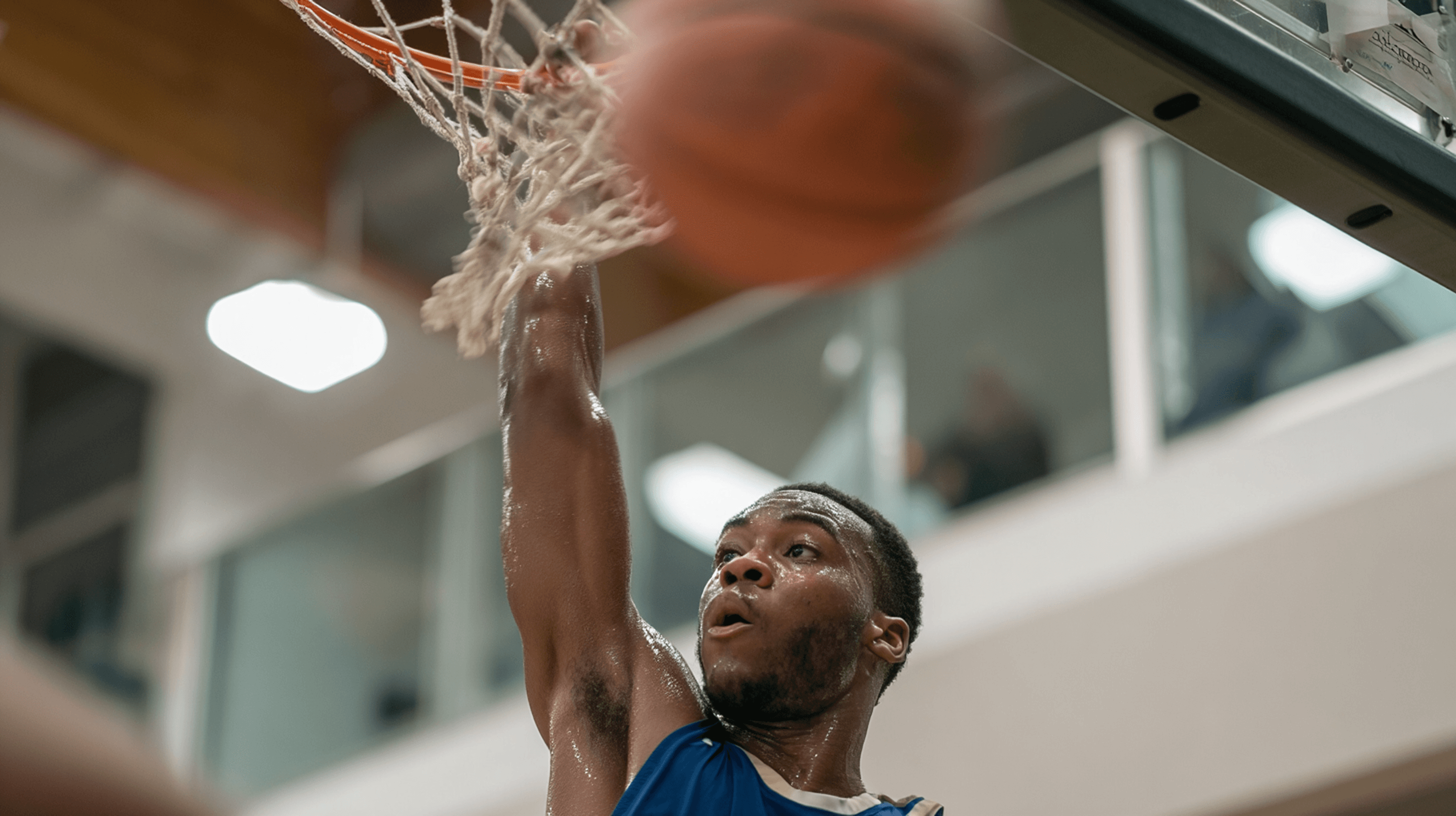 Basketball action shot