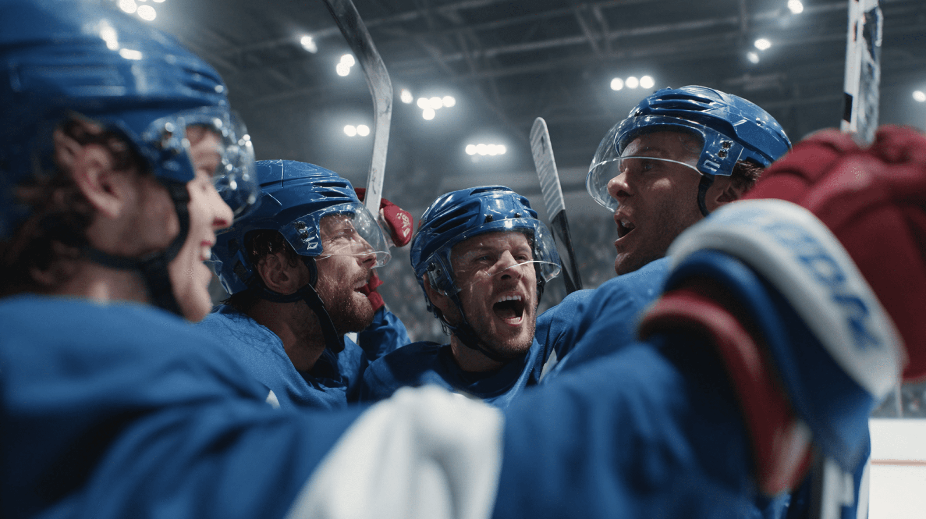 Hockey team celebration