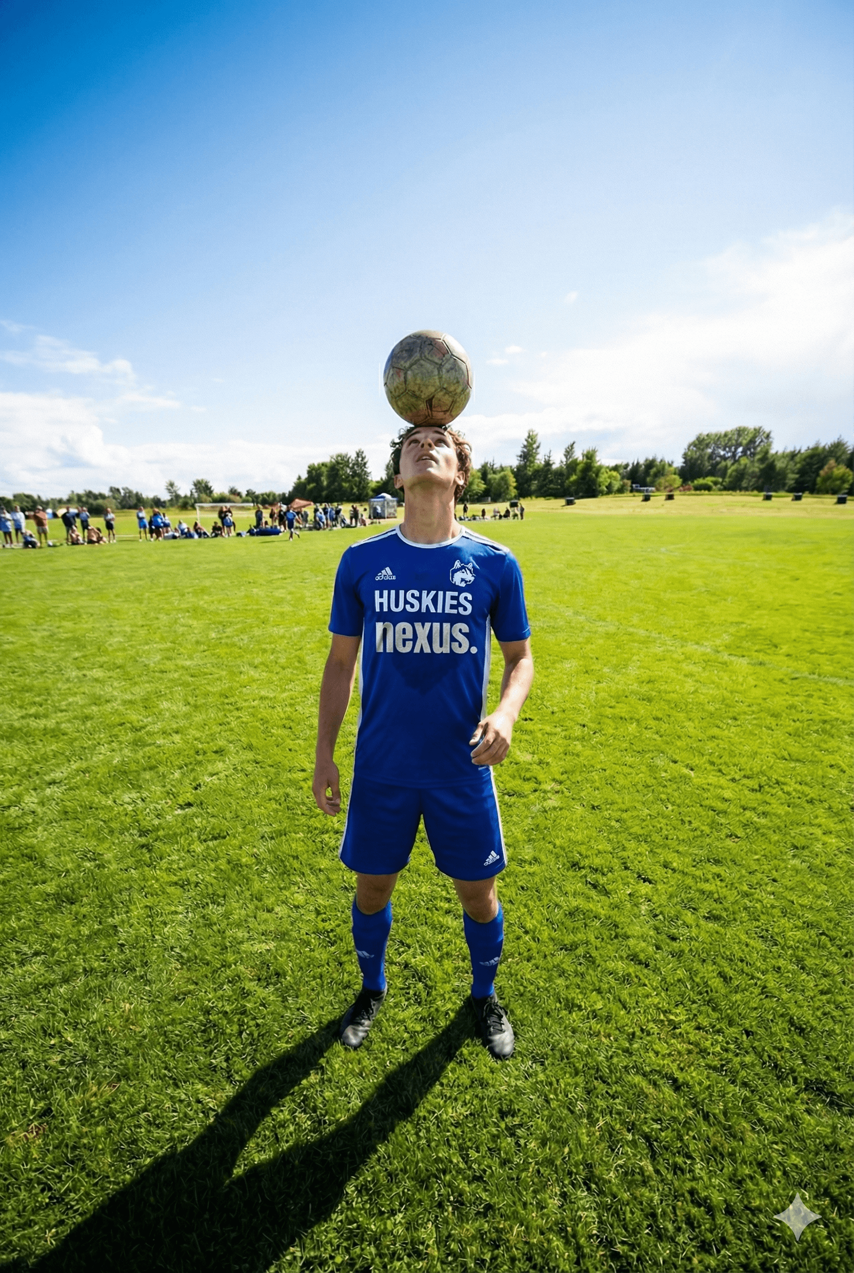 University sports team in action